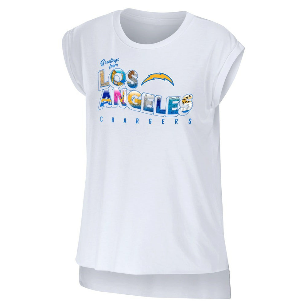 NFL Los Angeles Chargers WEAR by Erin Andrews Women's Greetings From Muscle T-Shirt