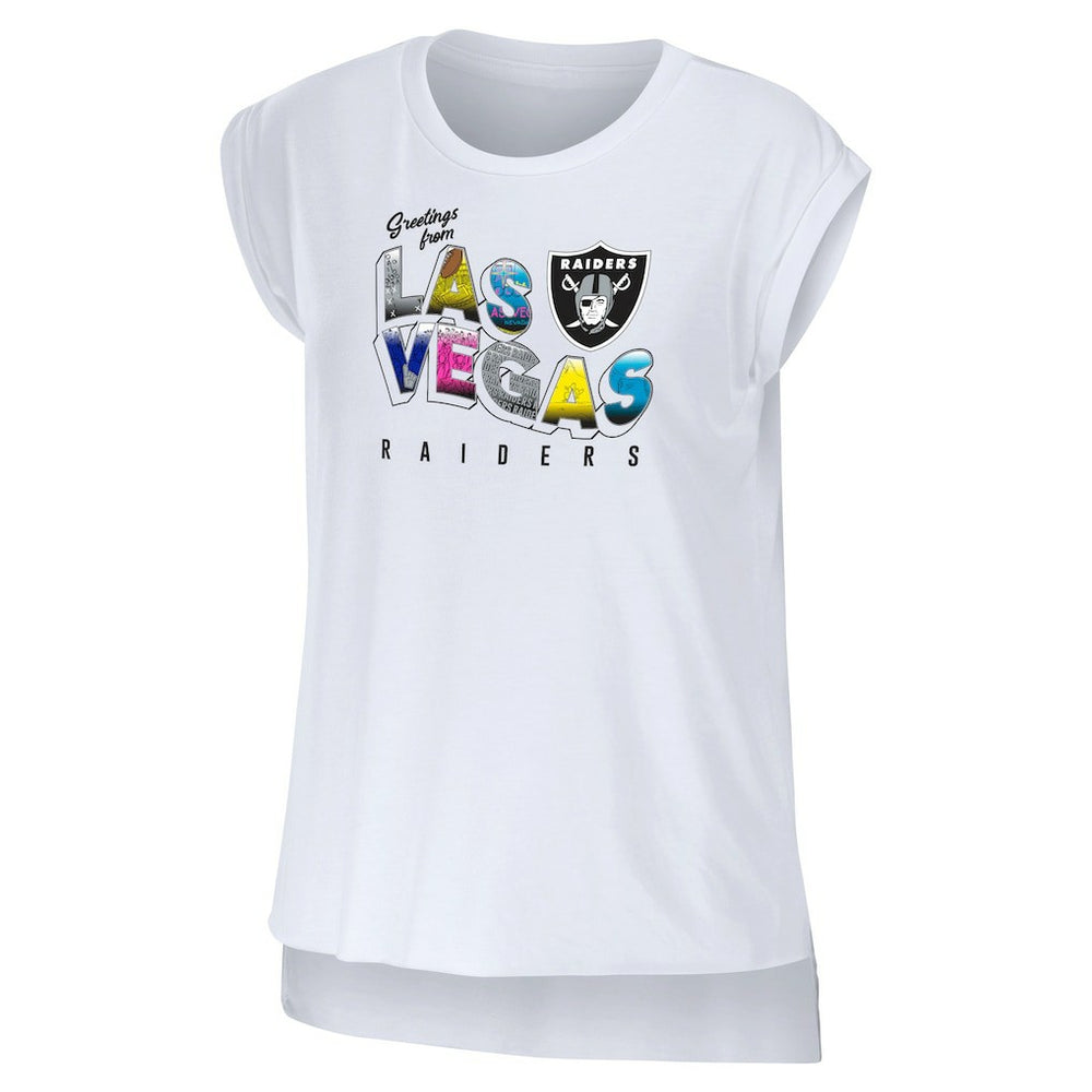 NFL Las Vegas Raiders WEAR by Erin Andrews Women's Greetings From Muscle T-Shirt