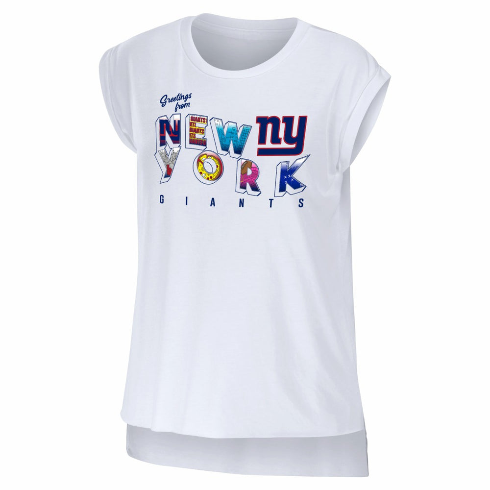 NFL New York Giants WEAR by Erin Andrews Women's Greetings From Muscle T-Shirt