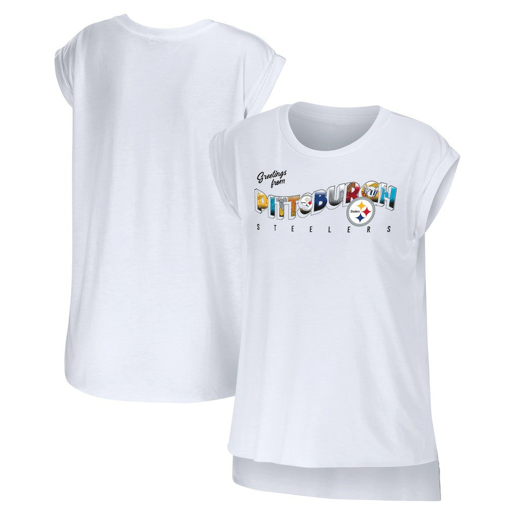 NFL Pittsburgh Steelers WEAR by Erin Andrews Women's Greetings From Muscle T-Shirt