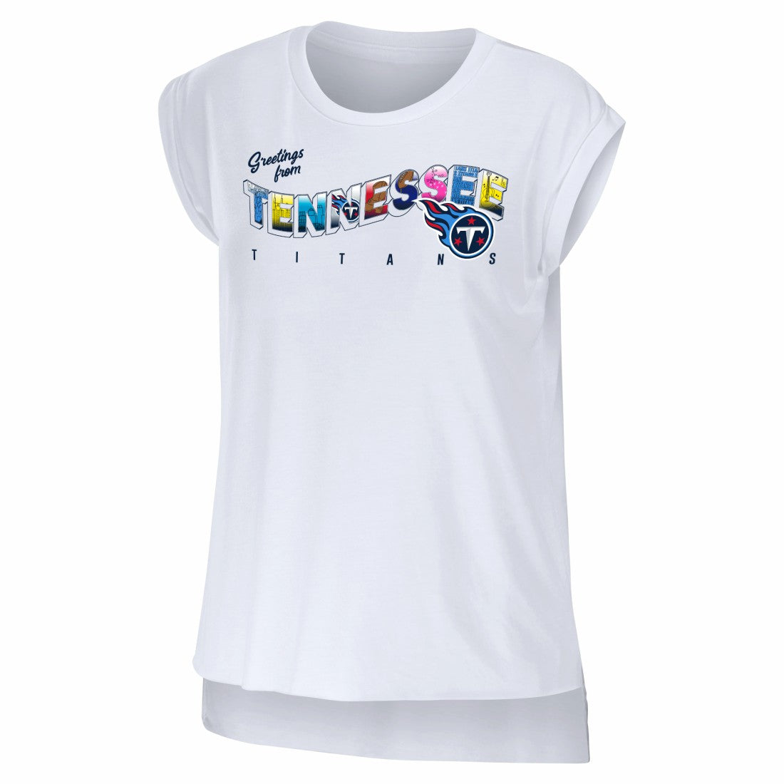 NFL Tennessee Titans WEAR by Erin Andrews Women's Greetings From Muscle T-Shirt