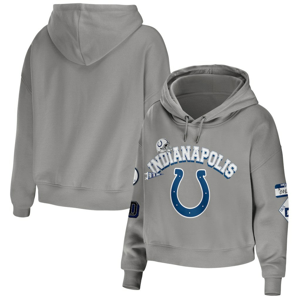 NFL Indianapolis Colts WEAR by Erin Andrews Women's Modest Cropped Pullover Hoodie