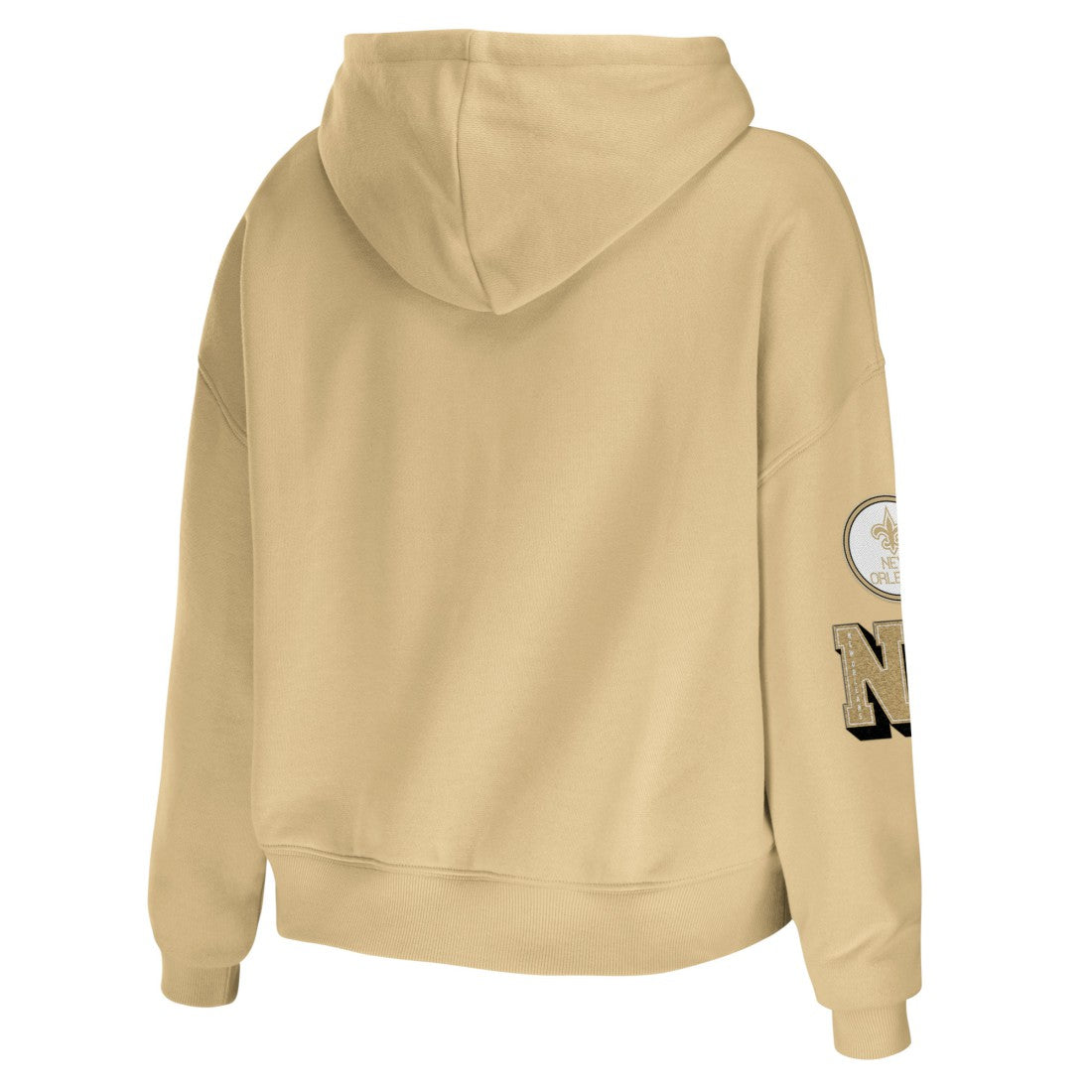 NFL New Orleans Saints WEAR by Erin Andrews Women's Plus Size Modest Cropped Pullover Hoodie