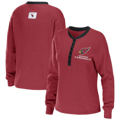 NFL Arizona Cardinals WEAR by Erin Andrews Women's Waffle Henley Long Sleeve T-Shirt