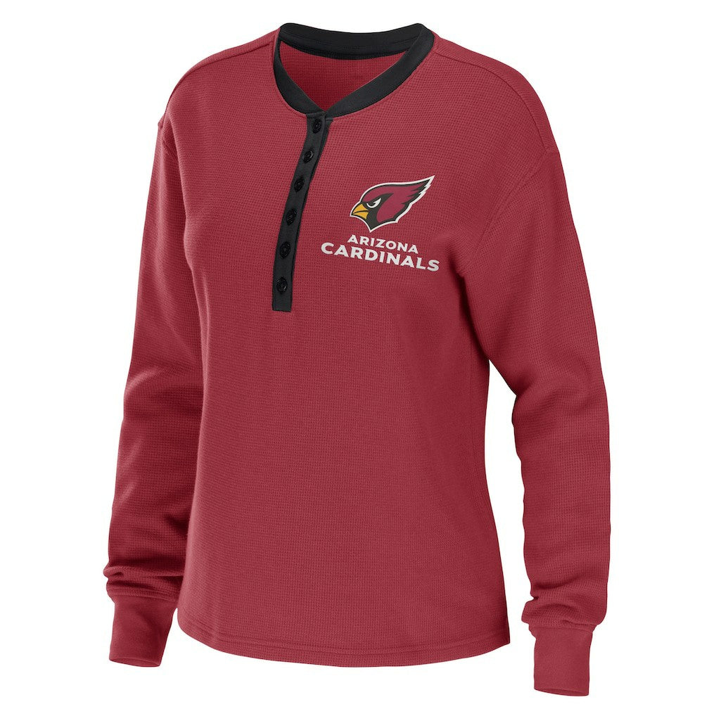 NFL Arizona Cardinals WEAR by Erin Andrews Women's Waffle Henley Long Sleeve T-Shirt