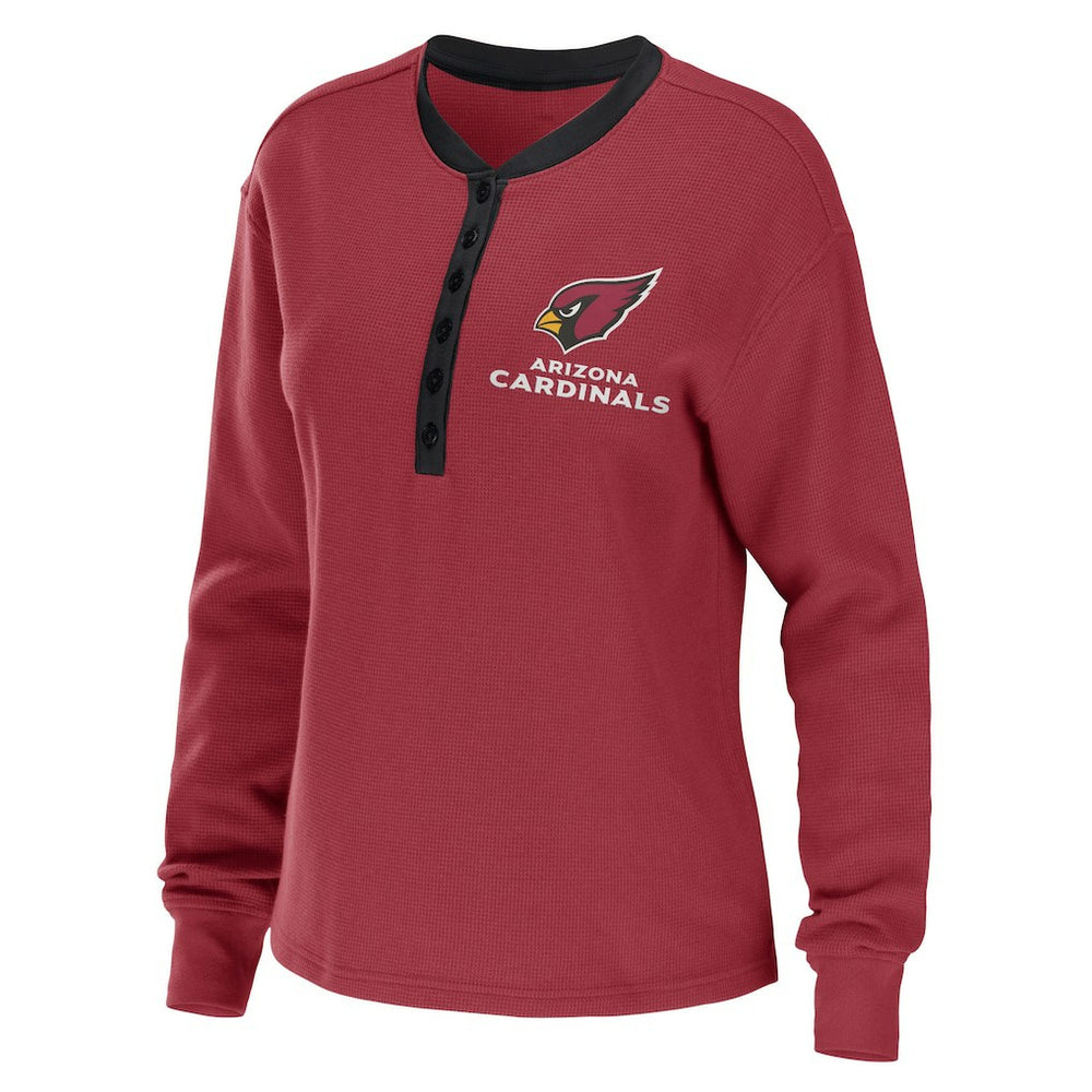 NFL Arizona Cardinals WEAR by Erin Andrews Women's Waffle Henley Long Sleeve T-Shirt