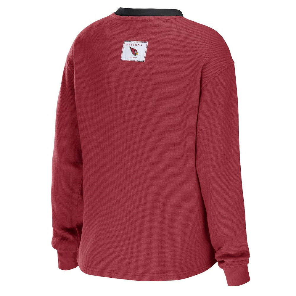 NFL Arizona Cardinals WEAR by Erin Andrews Women's Waffle Henley Long Sleeve T-Shirt