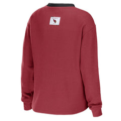NFL Arizona Cardinals WEAR by Erin Andrews Women's Waffle Henley Long Sleeve T-Shirt