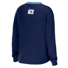 NFL Tennessee Titans WEAR by Erin Andrews Women's Waffle Henley Long Sleeve T-Shirt