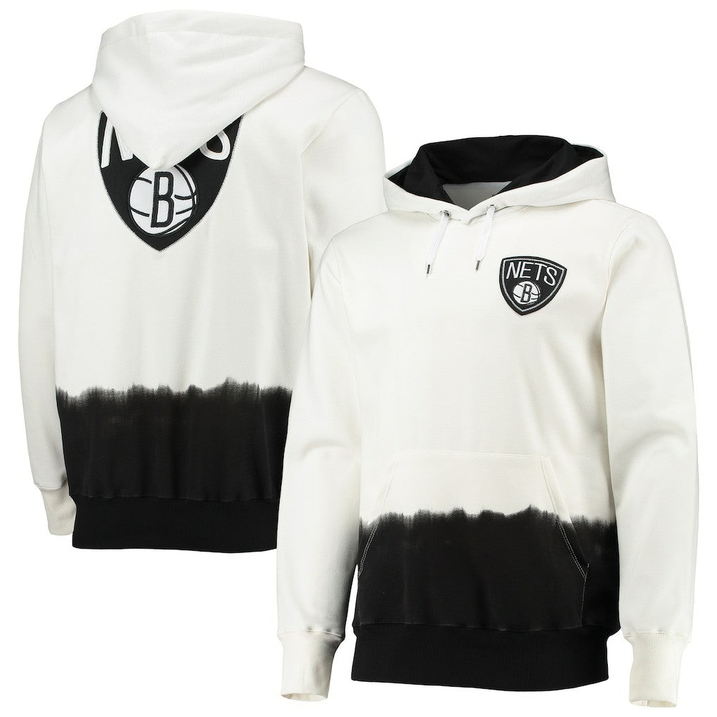 Brooklyn Nets FISLL Double Dribble Dip-Dye Pullover Hoodie - Oatmeal online