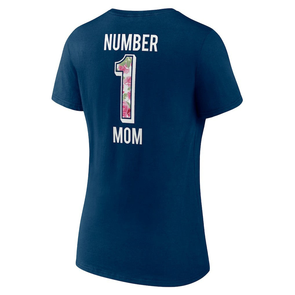 NFL Chicago Bears Women's Plus Size Mother's Day #1 Mom V-Neck T-Shirt