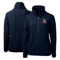 St. Louis Cardinals Cutter & Buck Women's Cascade Eco Sherpa Fleece Quarter-Zip Pullover Jacket - Navy