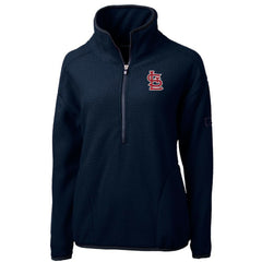 St. Louis Cardinals Cutter & Buck Women's Cascade Eco Sherpa Fleece Quarter-Zip Pullover Jacket - Navy