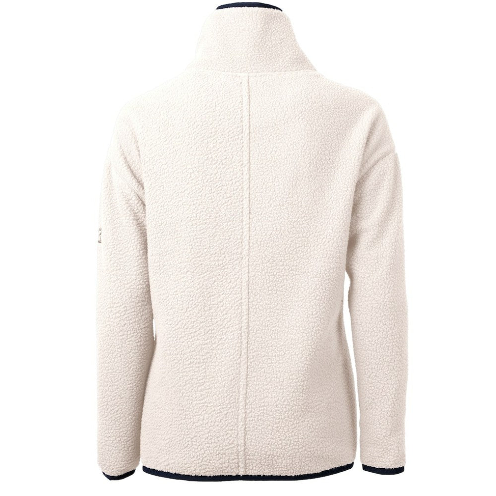 New York Yankees Cutter & Buck Women's Cascade Eco Sherpa Fleece Quarter-Zip Pullover Jacket - White/Navy