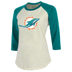 NFL Miami Dolphins Tyreek Hill  Majestic Threads Vintage Player Name & Number Raglan 3/4-Sleeve T-Shirt