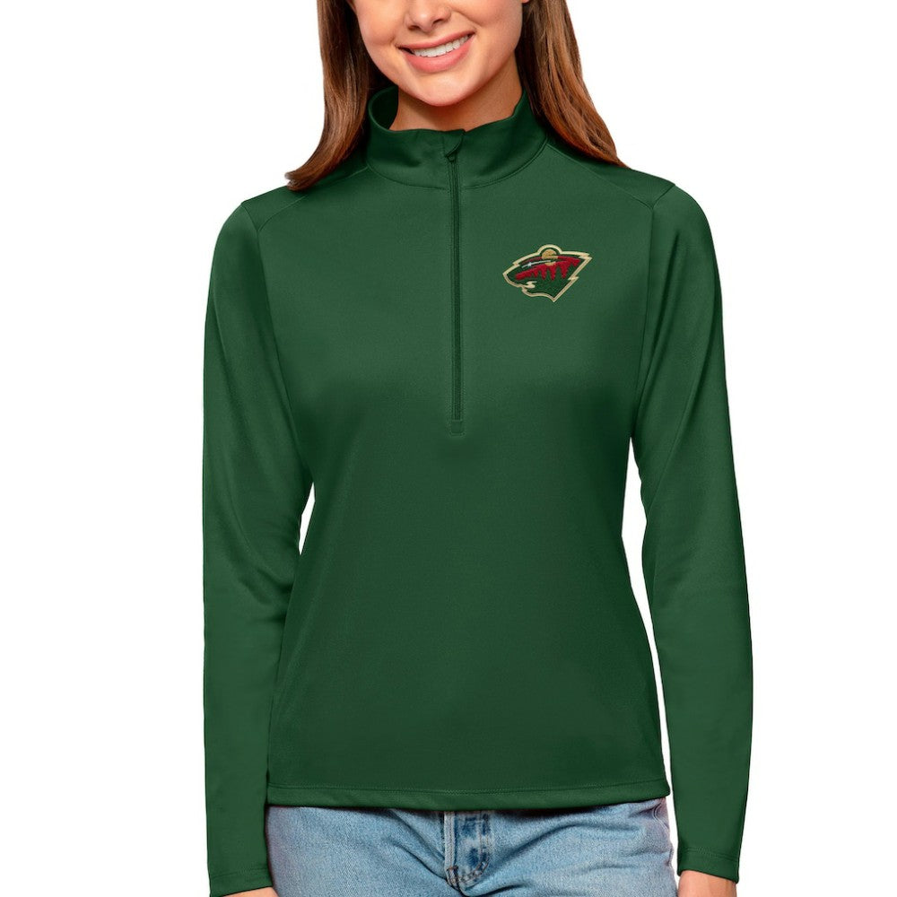 Minnesota Wild Antigua Women's Tribute Quarter-Zip Pullover Top