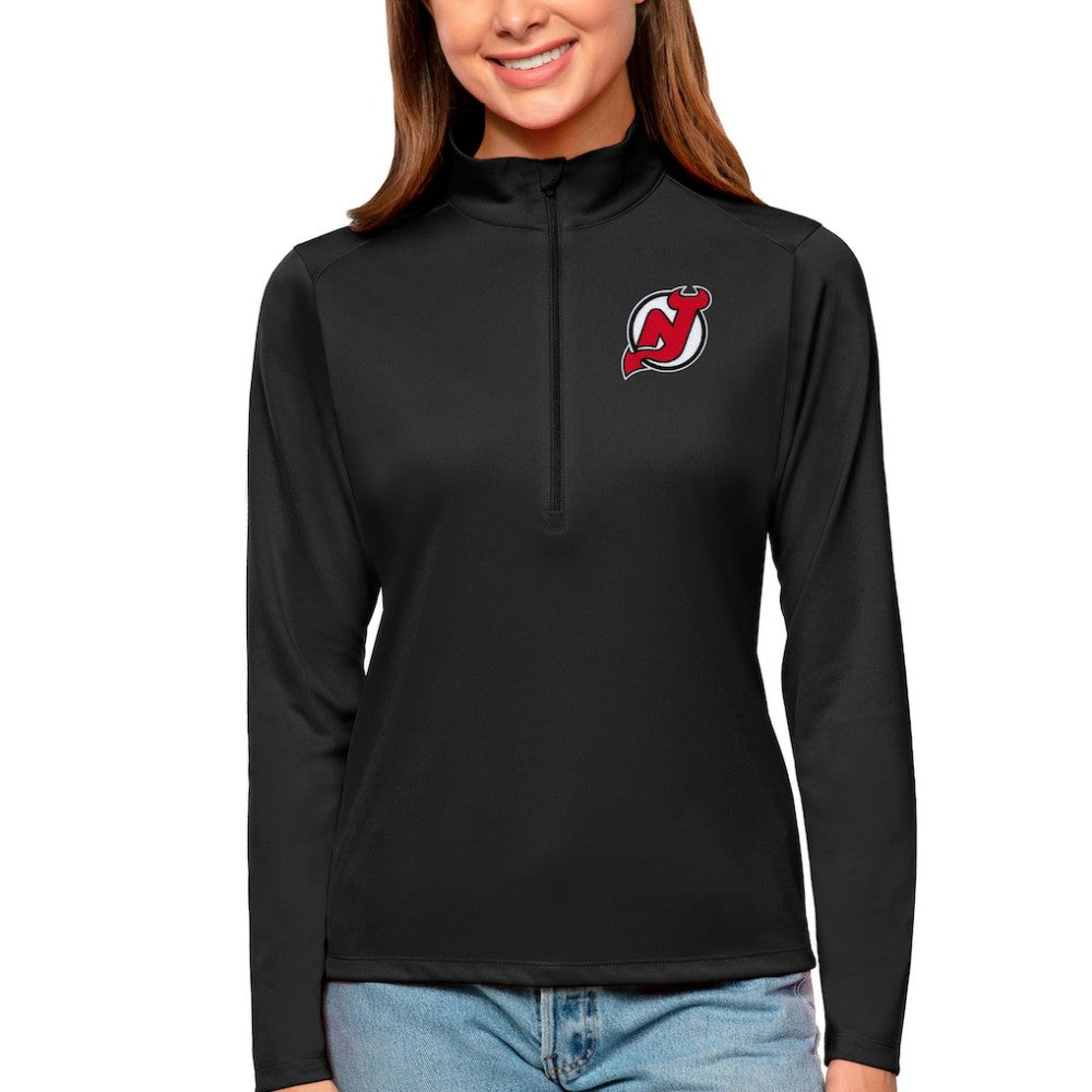 New Jersey Devils Antigua Women's Tribute Quarter-Zip Pullover Top
