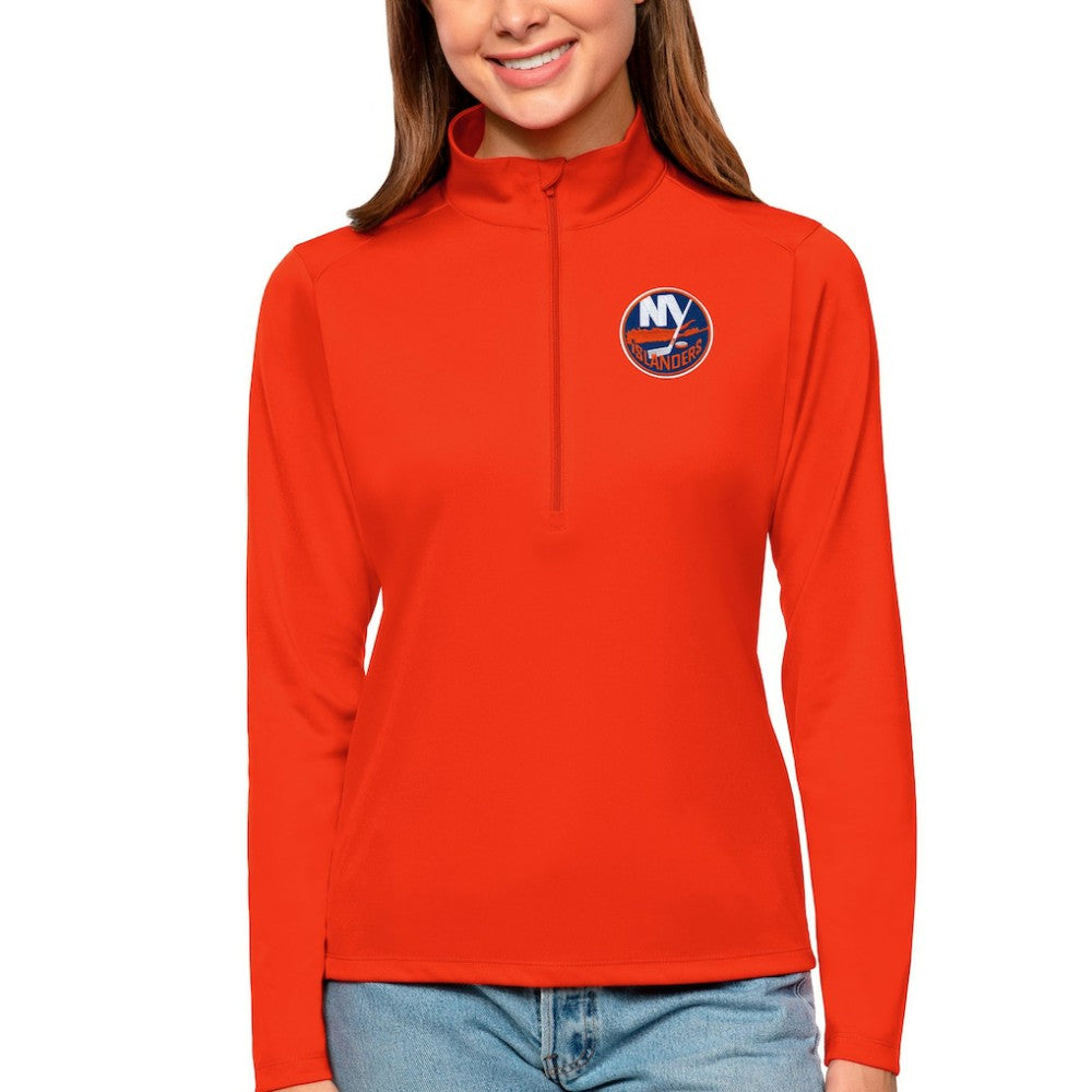 New York Islanders Antigua Women's Tribute Quarter-Zip Pullover Top