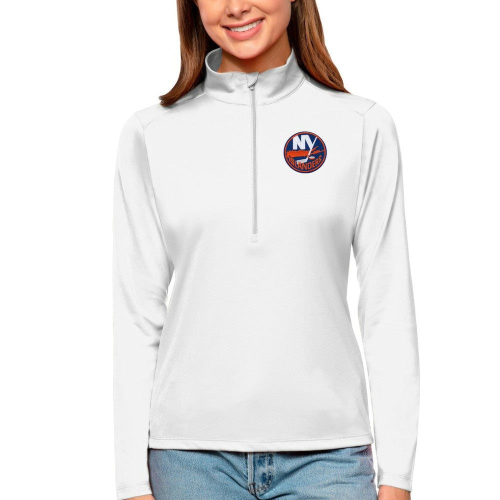 New York Islanders Antigua Women's Tribute Quarter-Zip Pullover Top