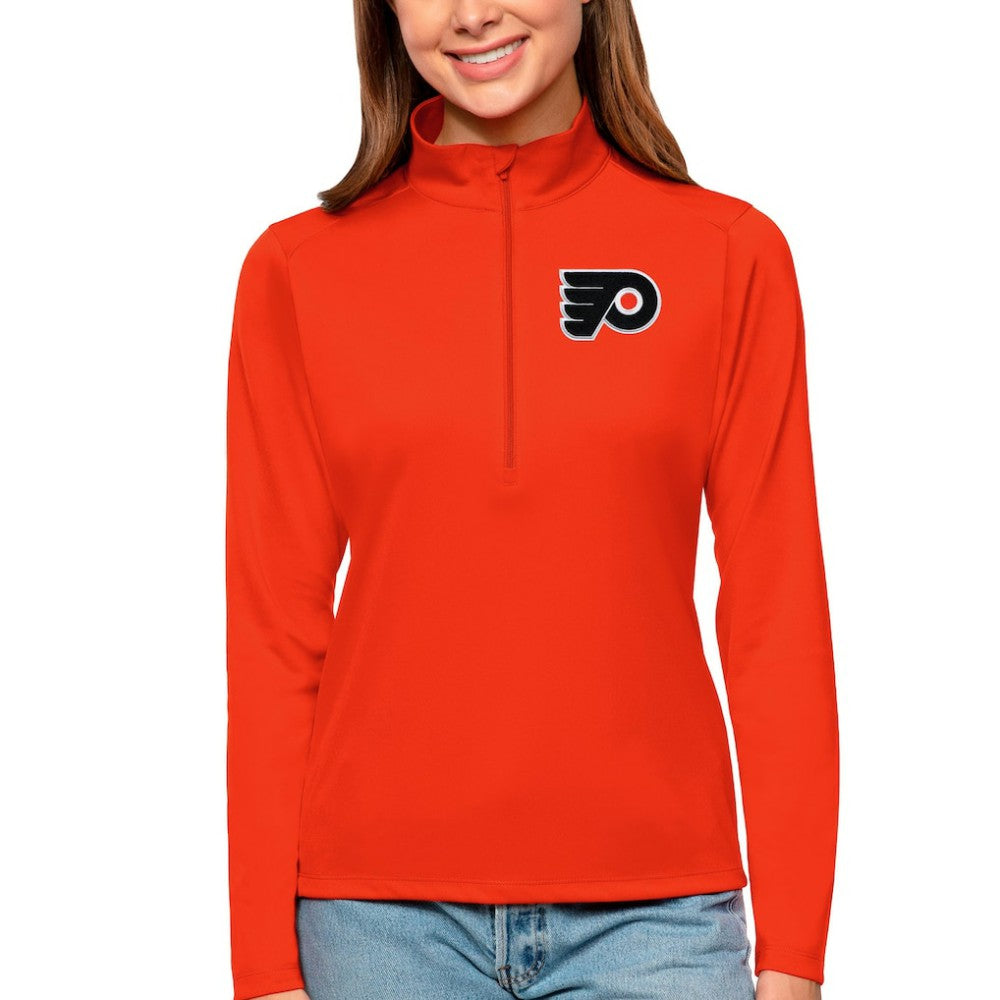 Philadelphia Flyers Antigua Women's Tribute Quarter-Zip Pullover Top