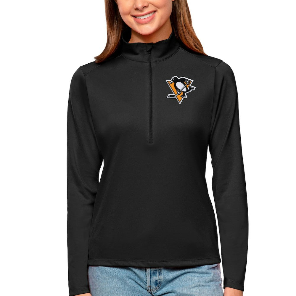 Pittsburgh Penguins Antigua Women's Tribute Quarter-Zip Pullover Top