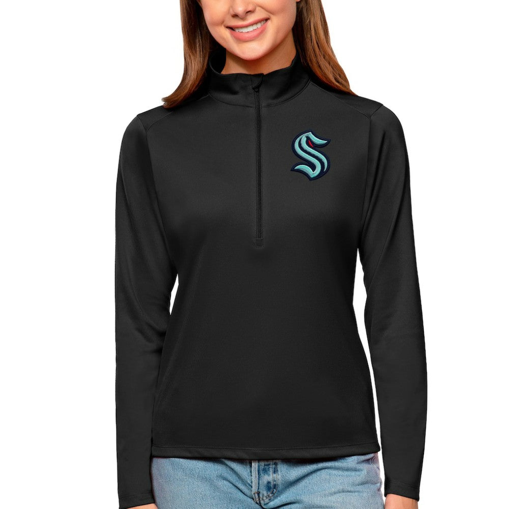 Seattle Kraken Antigua Women's Tribute Quarter-Zip Pullover Top