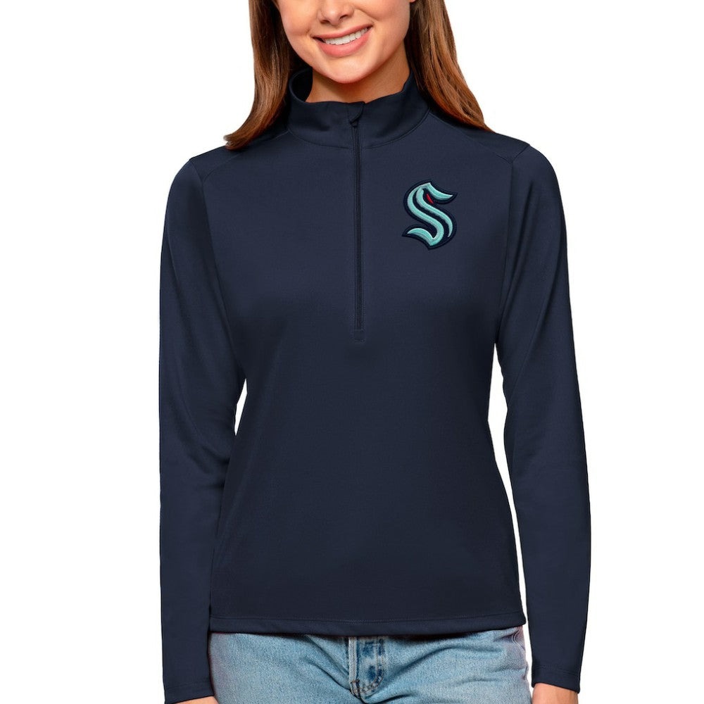 Seattle Kraken Antigua Women's Tribute Quarter-Zip Pullover Top
