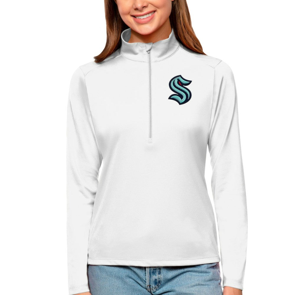 Seattle Kraken Antigua Women's Tribute Quarter-Zip Pullover Top