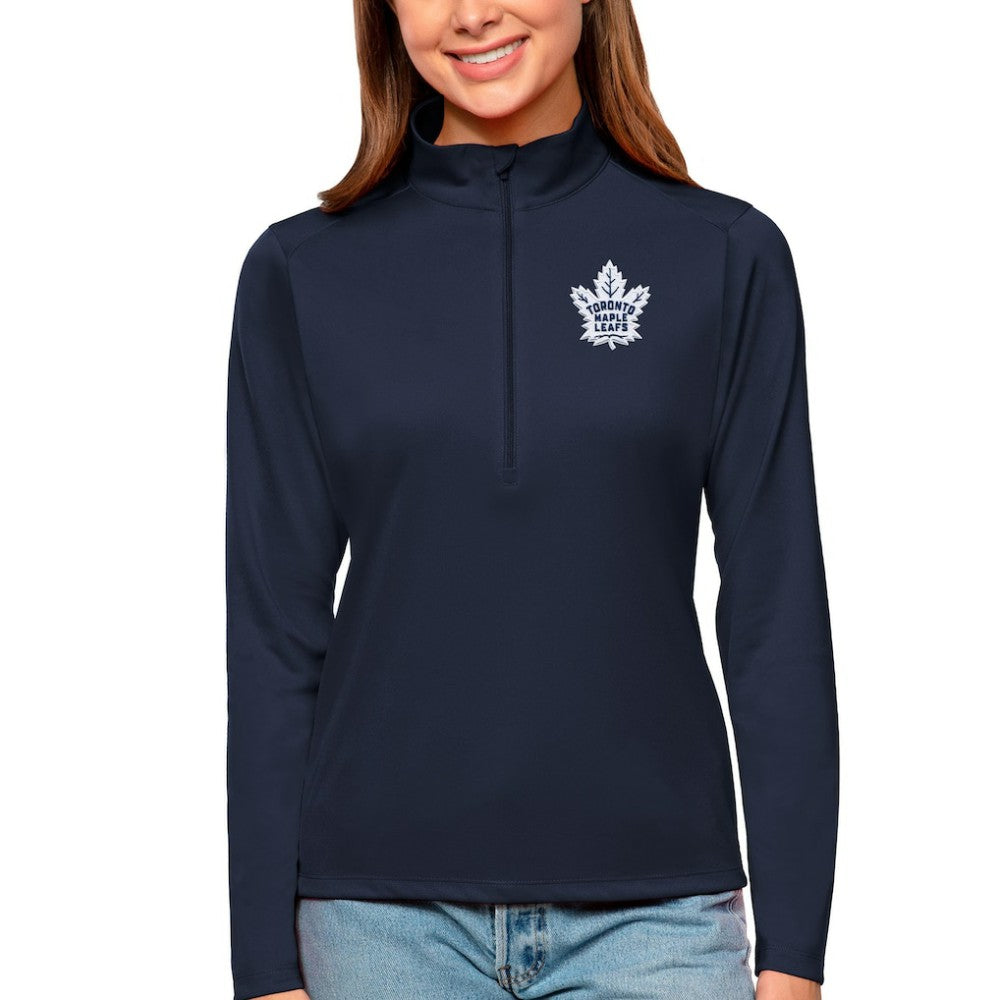 Toronto Maple Leafs Antigua Women's Tribute Quarter-Zip Pullover Top