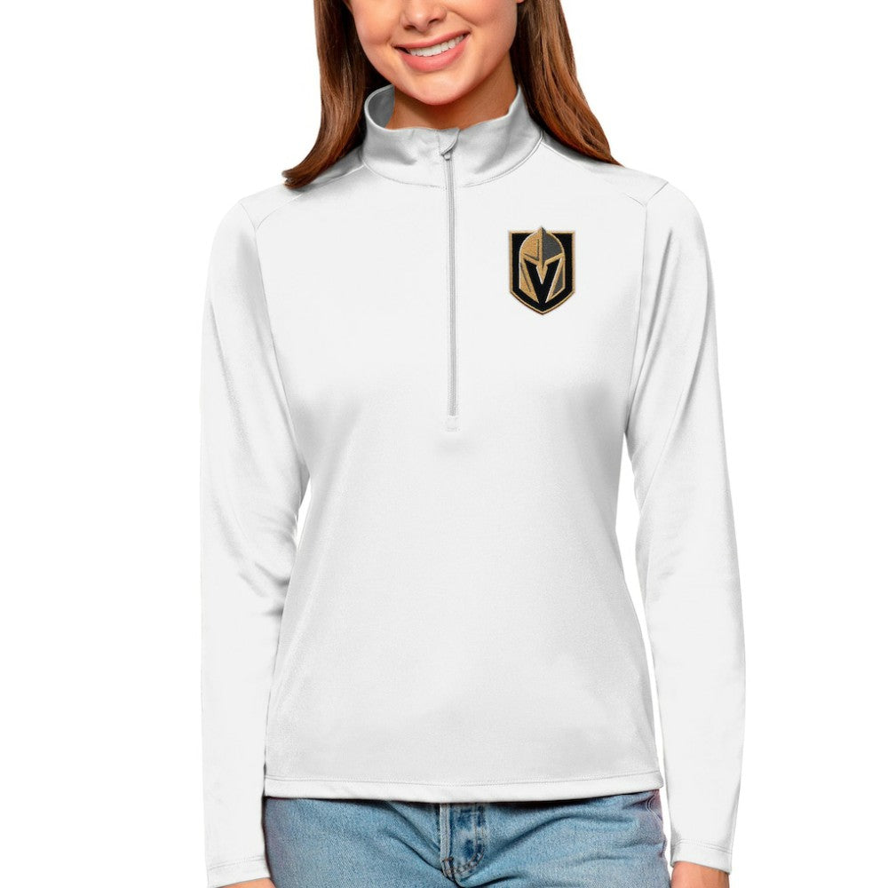 Vegas Golden Knights Antigua Women's Tribute Quarter-Zip Pullover Top