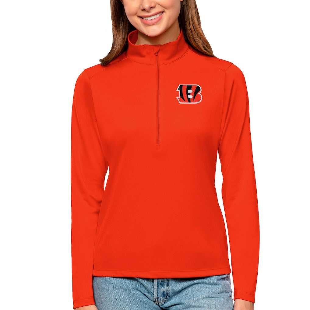 NFL Cincinnati Bengals Antigua Women's Tribute Half-Zip Top