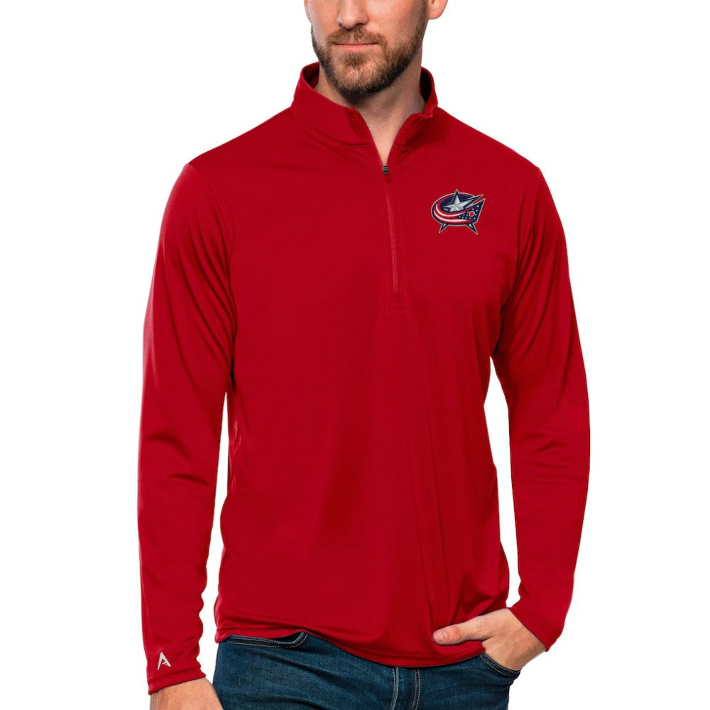 Columbus Blue Jackets Antigua Tribute Quarter-Zip Pullover Top