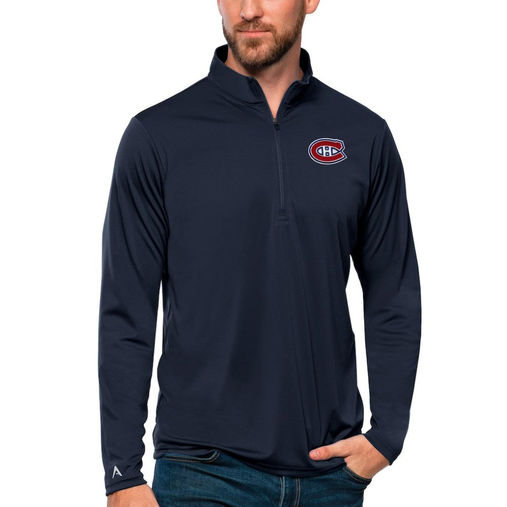 Montreal Canadiens Antigua Tribute Quarter-Zip Pullover Top