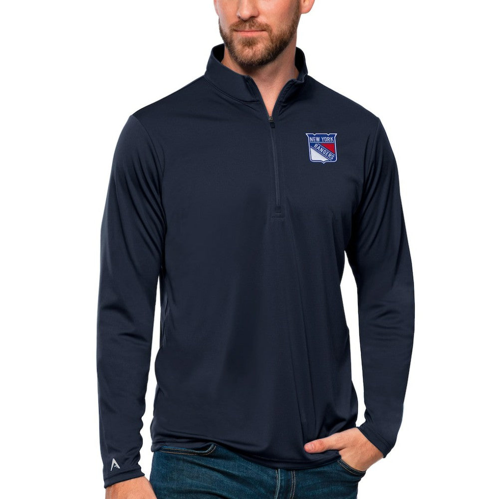 New York Rangers Antigua Tribute Quarter-Zip Pullover Top