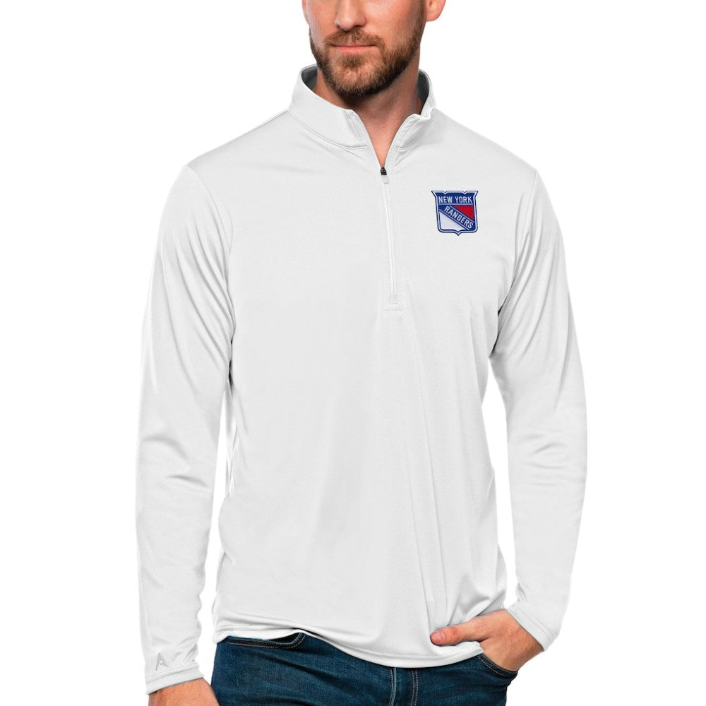 New York Rangers Antigua Tribute Quarter-Zip Pullover Top