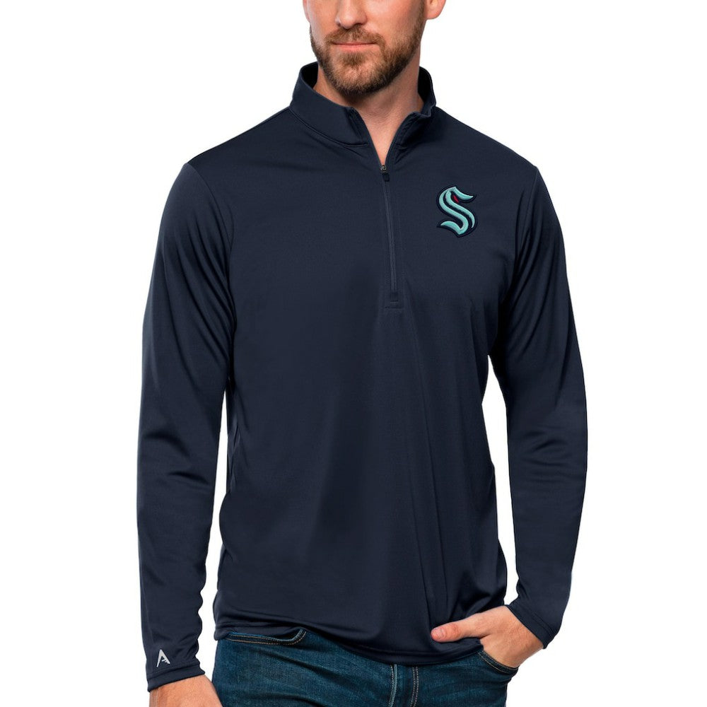 Seattle Kraken Antigua Tribute Quarter-Zip Pullover Top
