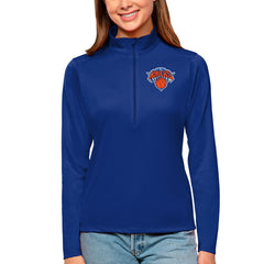 New York Knicks Antigua Women's Tribute Half-Zip Top - Blue shop