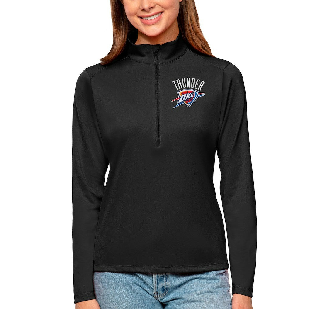 Oklahoma City Thunder Antigua Women's Tribute Half-Zip Top - Black discount
