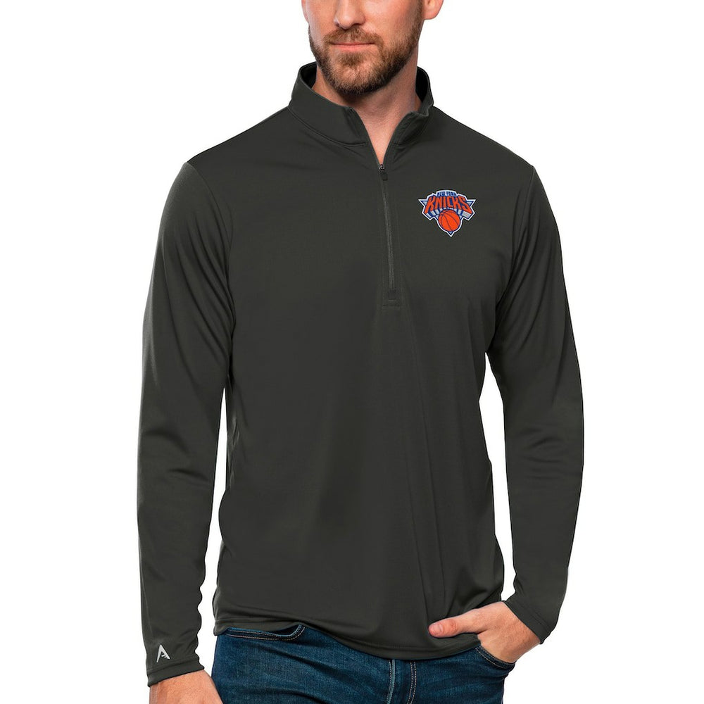 New York Knicks Antigua Tribute Quarter-Zip Pullover Top - Charcoal outlet