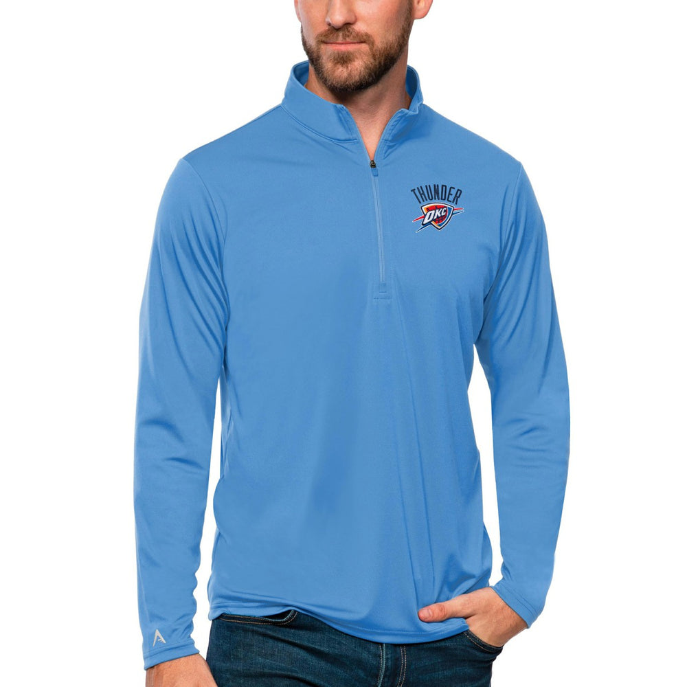 Oklahoma City Thunder Antigua Tribute Quarter-Zip Pullover Top - Blue on sale