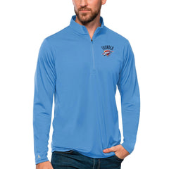 Oklahoma City Thunder Antigua Tribute Quarter-Zip Pullover Top - Blue on sale