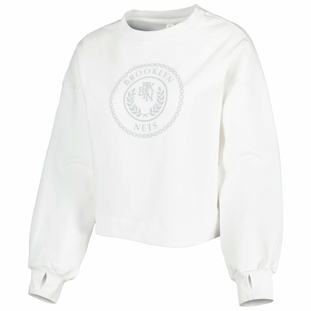 Brooklyn Nets Lusso Women's Lola Ball and Chain Pullover Sweatshirt - White online