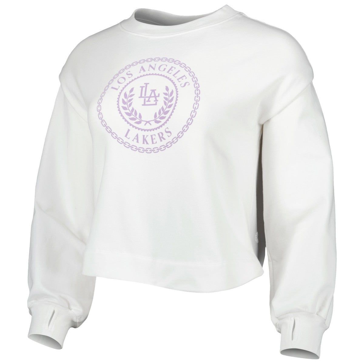 Los Angeles Lakers Lusso Women's Lola Ball and Chain Pullover Sweatshirt - White online
