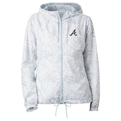 Atlanta Braves Women's Flash Forward Full-Zip Windbreaker Jacket - Gray | Columbia