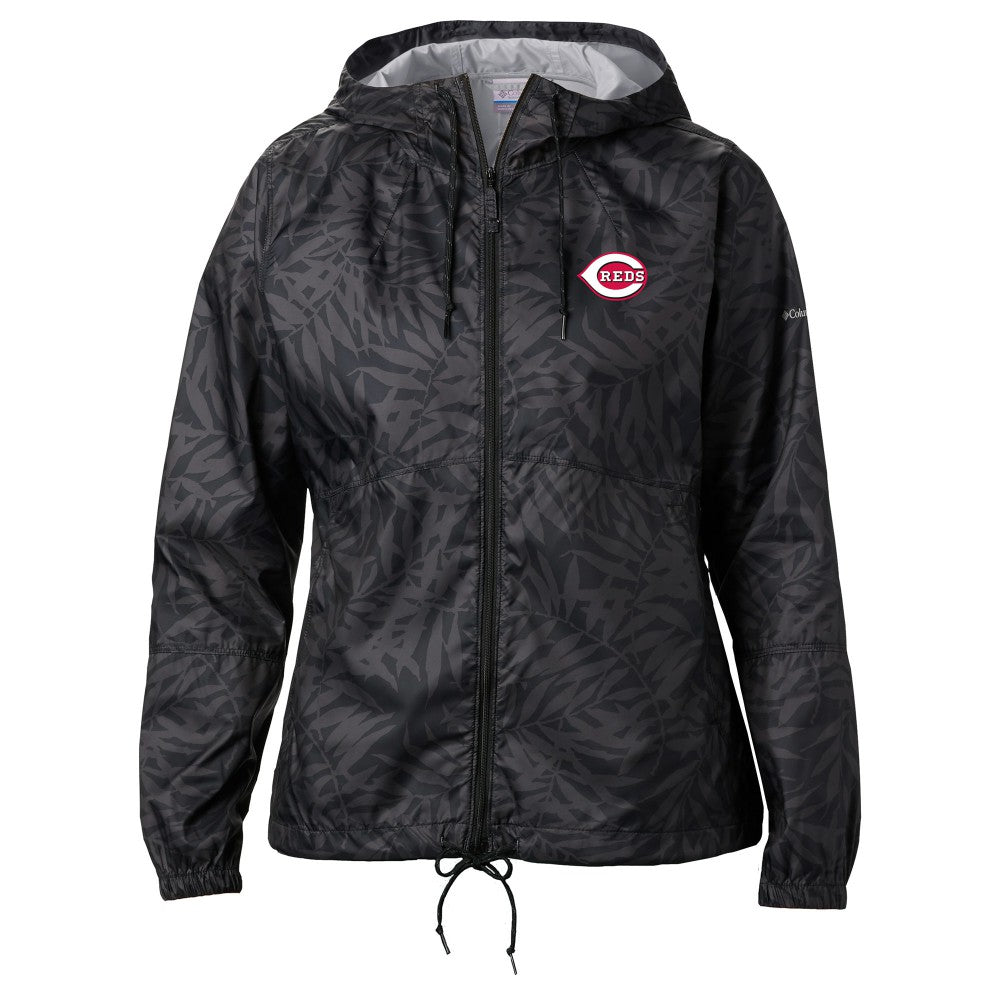 Cincinnati Reds Women's Flash Forward Full-Zip Windbreaker Jacket - Black | Columbia