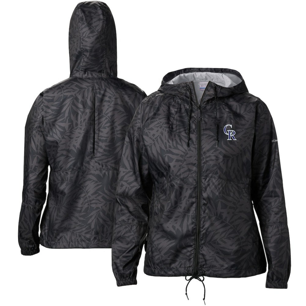 Colorado Rockies Women's Flash Forward Full-Zip Windbreaker Jacket - Black | Columbia