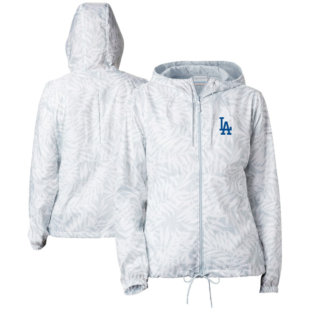 Los Angeles Dodgers Women's Flash Forward Full-Zip Windbreaker Jacket - White | Columbia