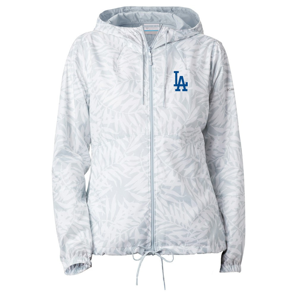 Los Angeles Dodgers Women's Flash Forward Full-Zip Windbreaker Jacket - White | Columbia