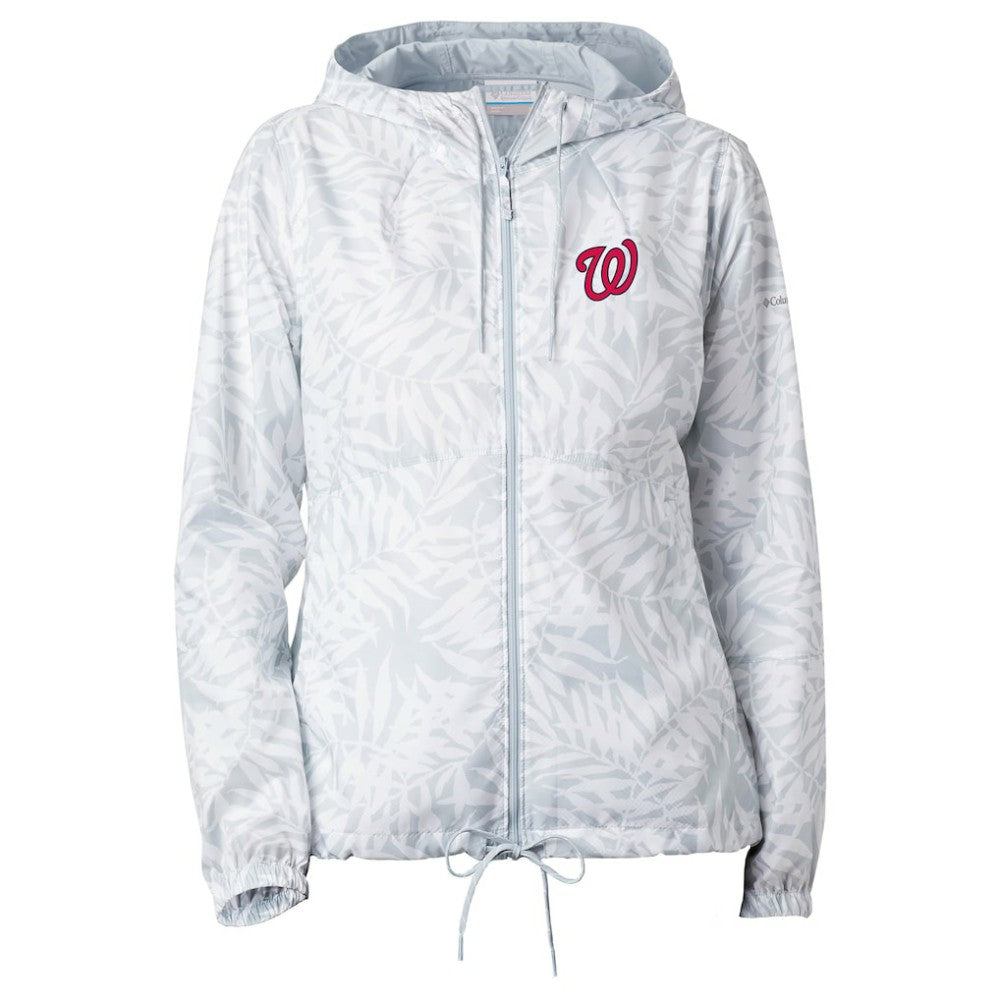 Washington Nationals Women's Flash Forward Full-Zip Windbreaker Jacket - Gray | Columbia