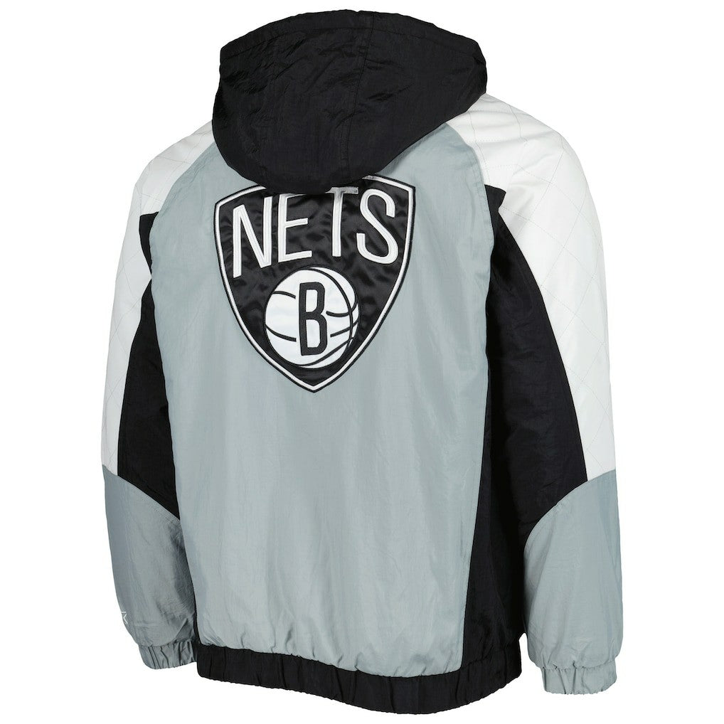 Brooklyn Nets Starter Body Check Raglan Hoodie Half-Zip Jacket - Black sale
